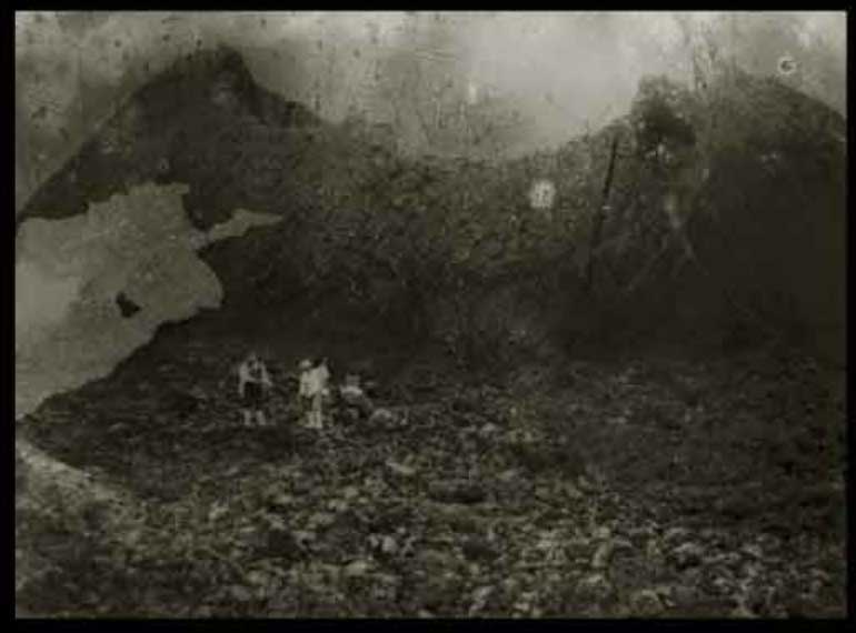 Simon Tilley and Angel Cruz at the base of a volcanic cone. January 17th 1865